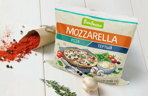 Очередная новинка от Bonfesto — тертый сыр Моцарелла Пицца в упакове 150 граммов